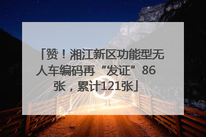 赞！湘江新区功能型无人车编码再“发证”86张，累计121张