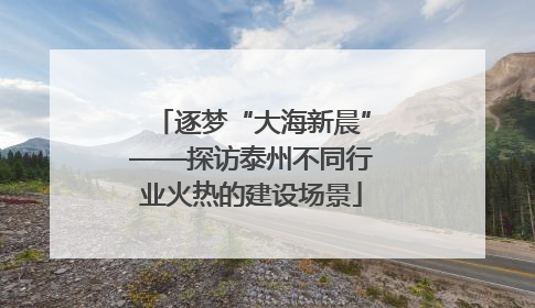 逐梦“大海新晨”——探访泰州不同行业火热的建设场景