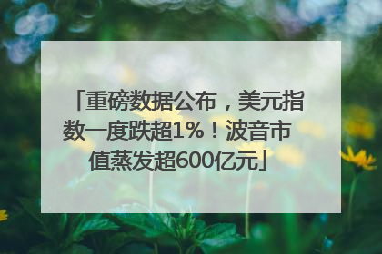 重磅数据公布，美元指数一度跌超1%！波音市值蒸发超600亿元