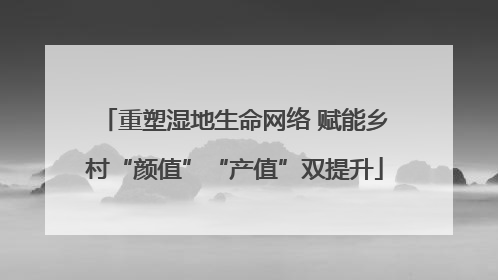 重塑湿地生命网络 赋能乡村“颜值”“产值”双提升