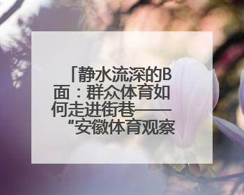 静水流深的B面：群众体育如何走进街巷——“安徽体育观察ABC”系列报道之二