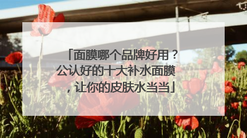 面膜哪个品牌好用？公认好的十大补水面膜，让你的皮肤水当当