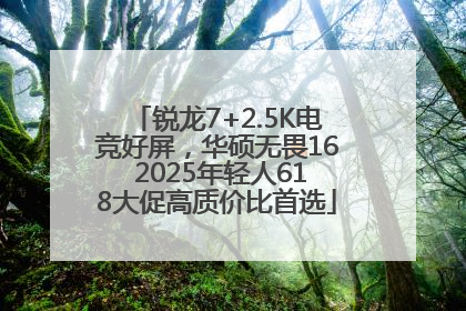 锐龙7+2.5K电竞好屏，华硕无畏16 2025年轻人618大促高质价比首选