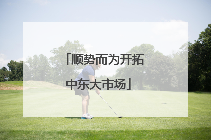 顺势而为开拓中东大市场