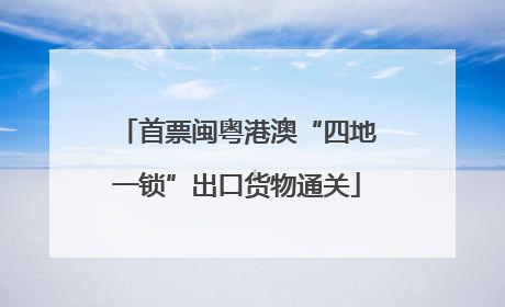首票闽粤港澳“四地一锁”出口货物通关