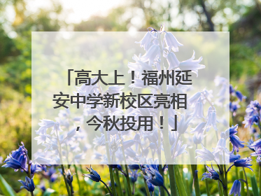 高大上！福州延安中学新校区亮相，今秋投用！