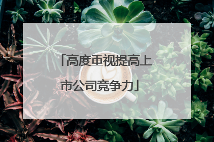 高度重视提高上市公司竞争力