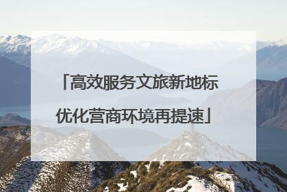 高效服务文旅新地标 优化营商环境再提速