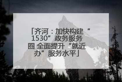 齐河：加快构建“1530”政务服务圈 全面提升“就近办”服务水平