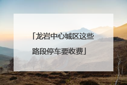 龙岩中心城区这些路段停车要收费