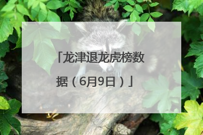 龙津退龙虎榜数据（6月9日）