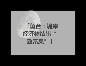 鱼台：堤岸经济林结出“致富果”
